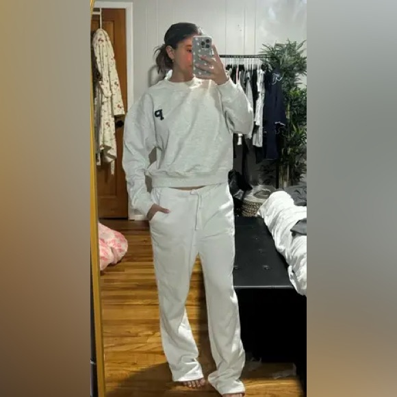 Parke Sweaters - Parke Chenille Shrunken Mockneck S/M Varsity Letterman P Crewneck Gray